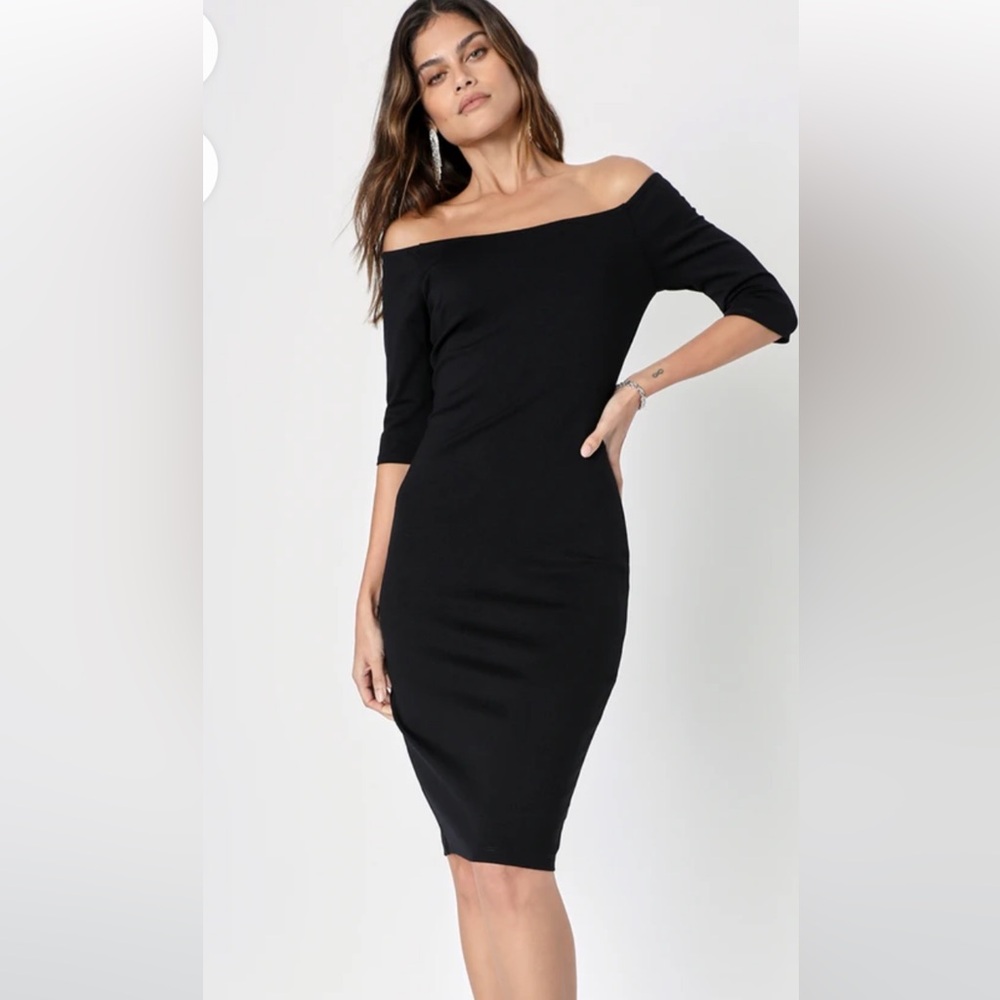 Lulus black off the shoulder dress